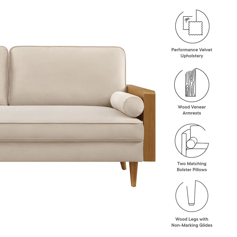 Kellan Performance Velvet Sofa. Picture 3