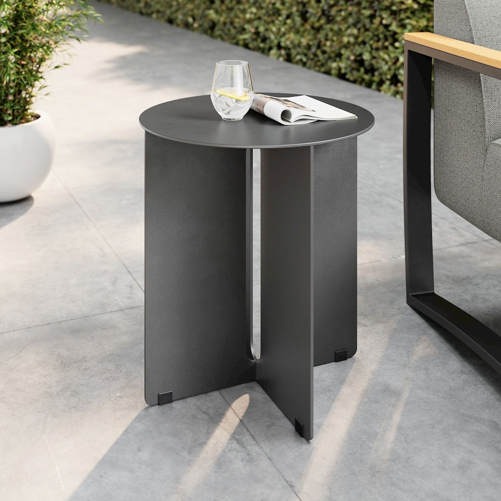 Tecton Outdoor Patio Aluminum Side Table. Picture 6