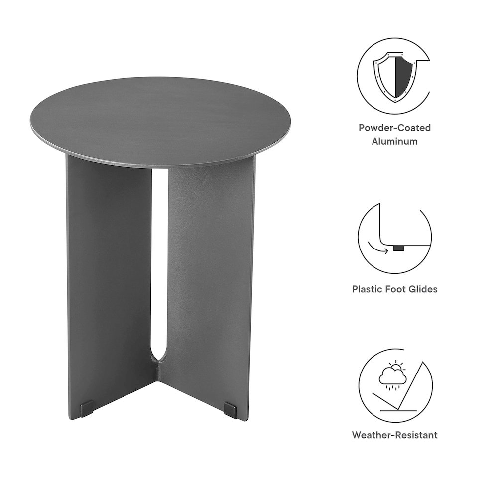 Tecton Outdoor Patio Aluminum Side Table. Picture 2