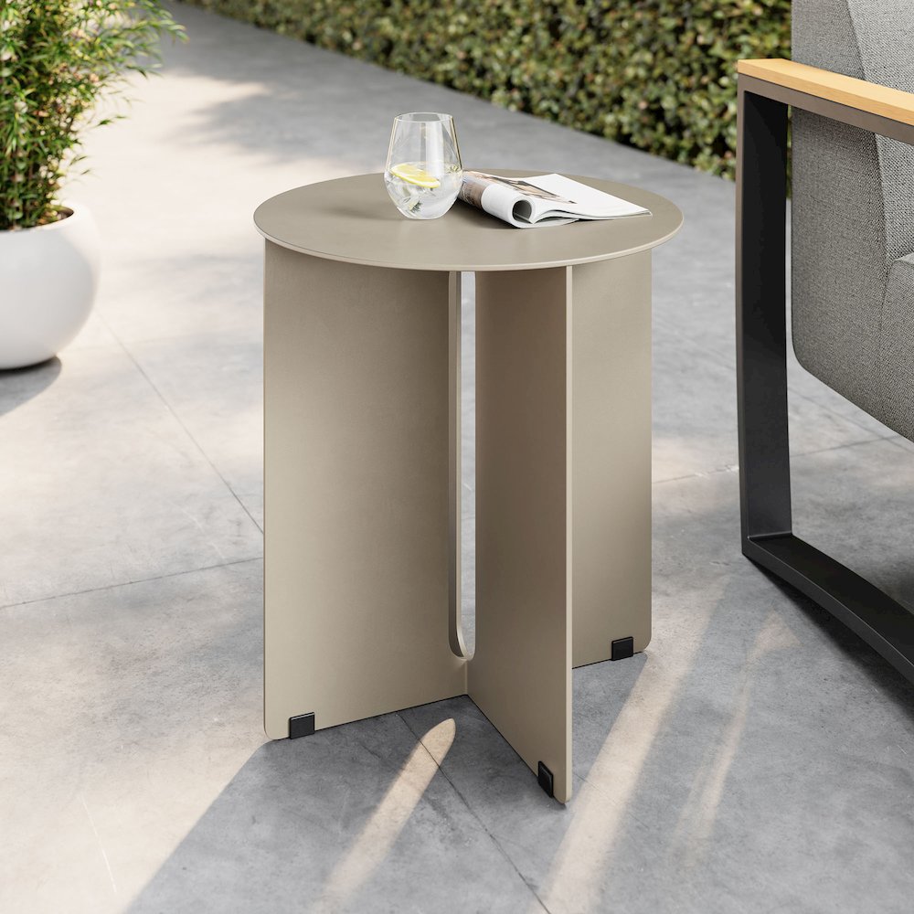 Tecton Outdoor Patio Aluminum Side Table. Picture 6