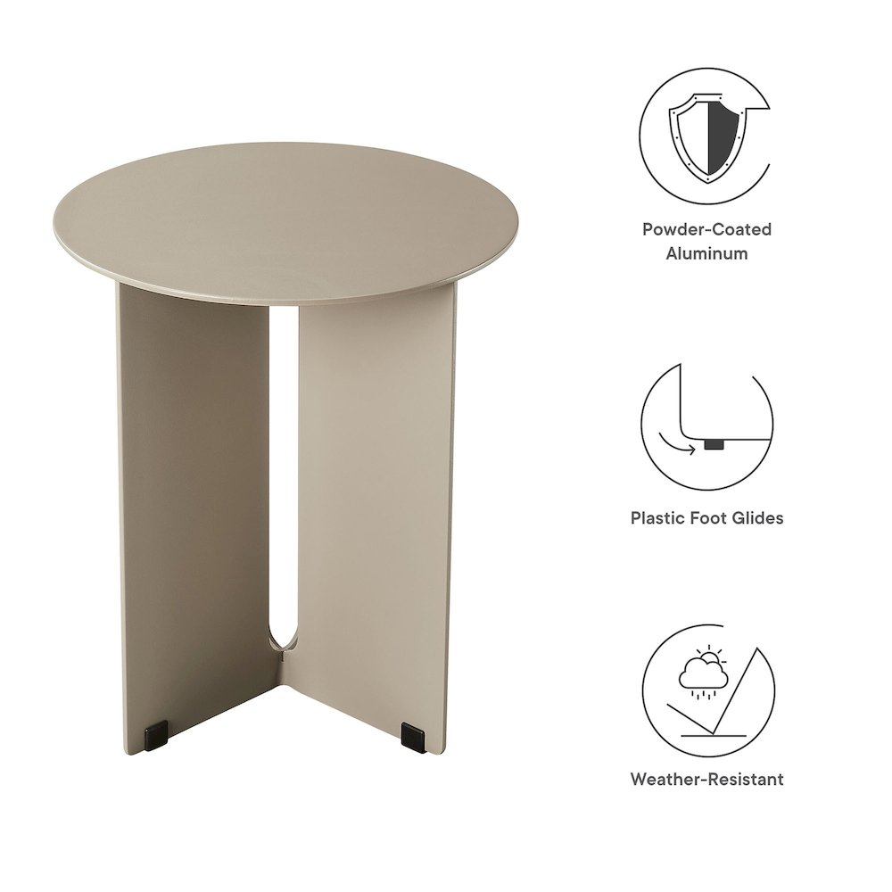 Tecton Outdoor Patio Aluminum Side Table. Picture 2