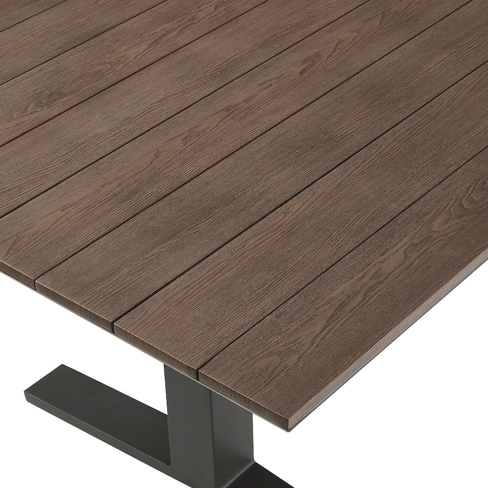 Gavelston 91" Outdoor Patio Aluminum Dining Table. Picture 6