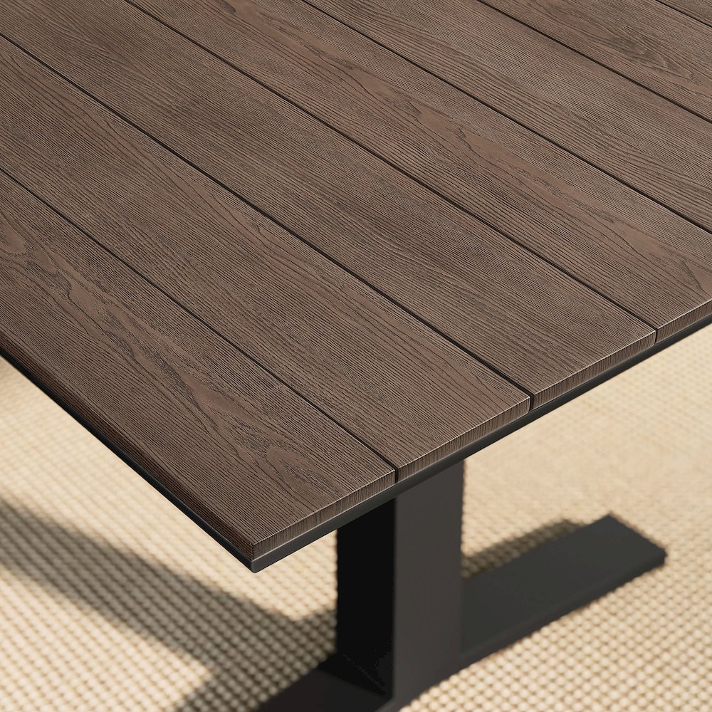 Gavelston 91" Outdoor Patio Aluminum Dining Table. Picture 8