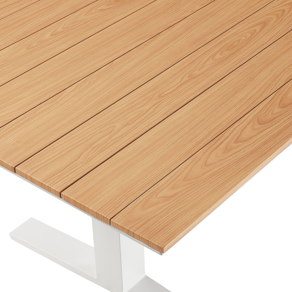 Gavelston 91" Outdoor Patio Aluminum Dining Table. Picture 6
