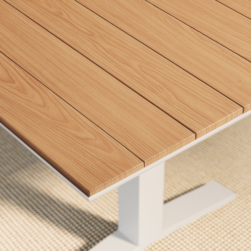 Gavelston 91" Outdoor Patio Aluminum Dining Table. Picture 8