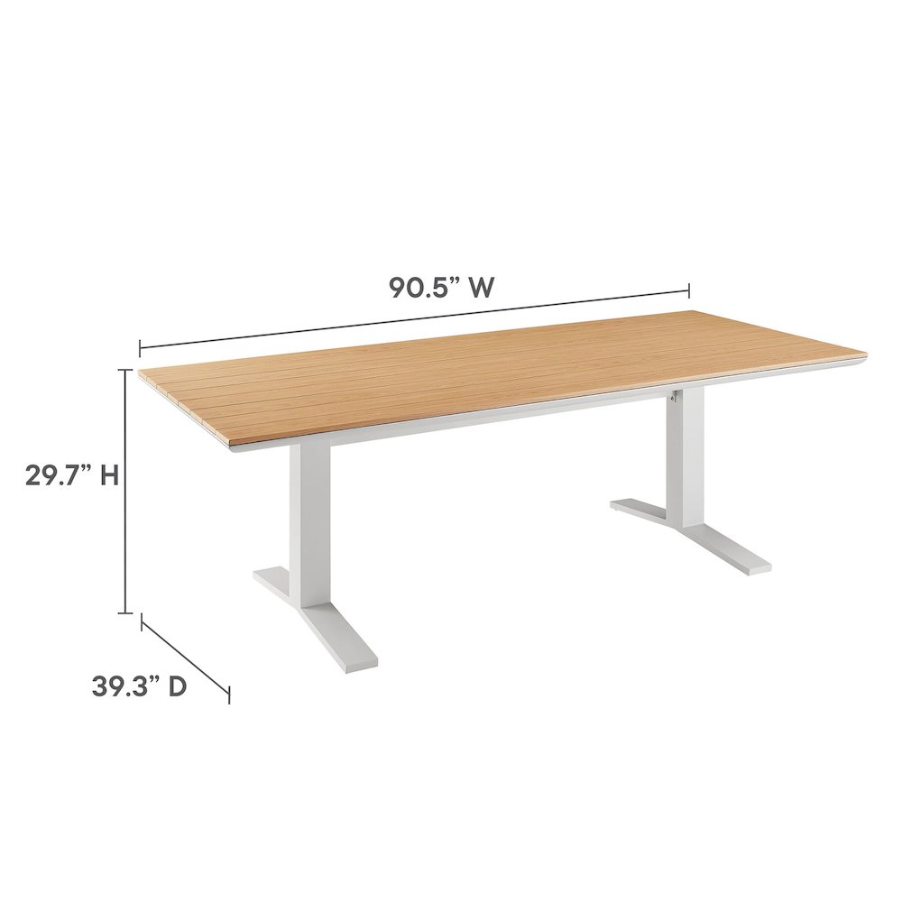 Gavelston 91" Outdoor Patio Aluminum Dining Table. Picture 2