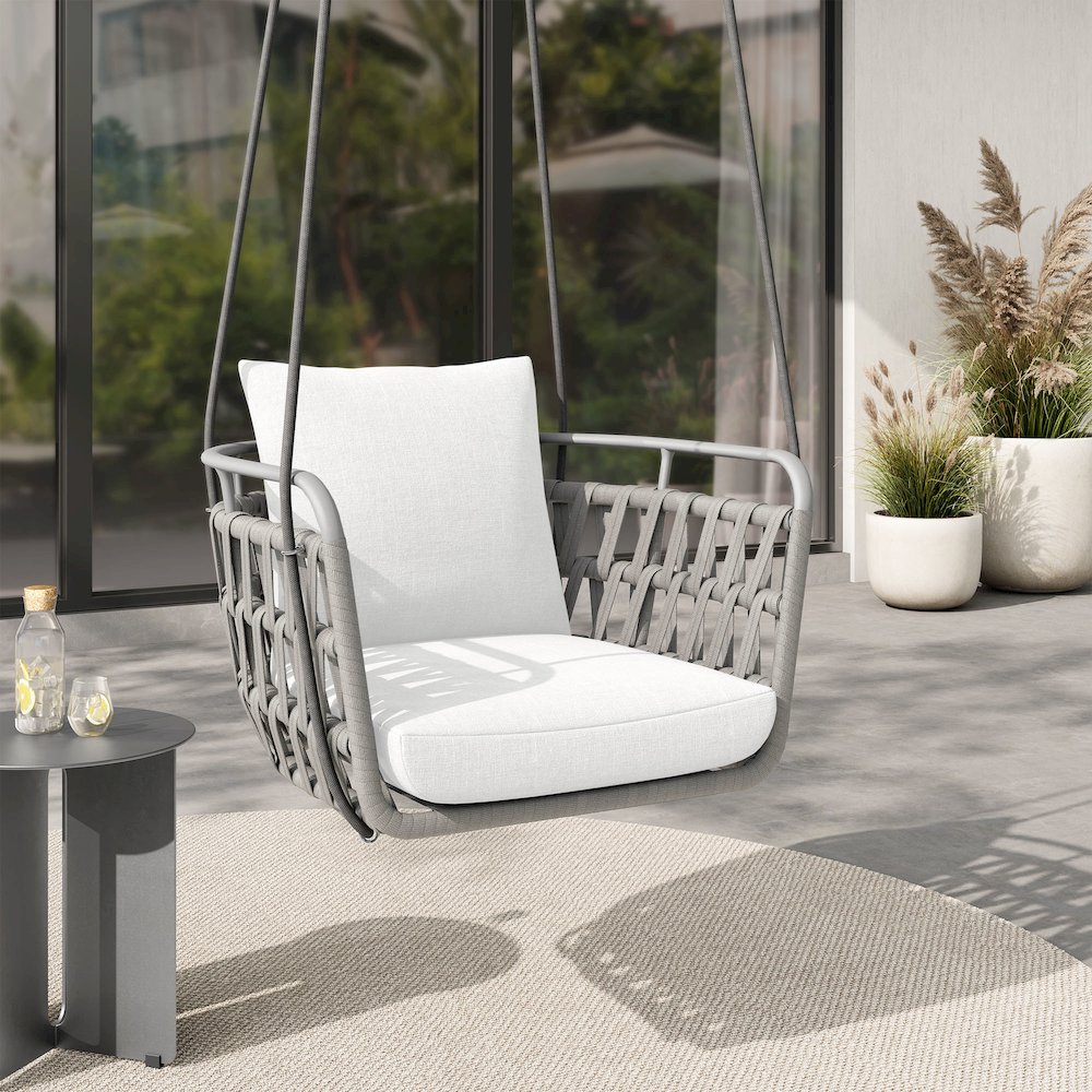 Kaliah Outdoor Patio Aluminum Swing Chair. Picture 10