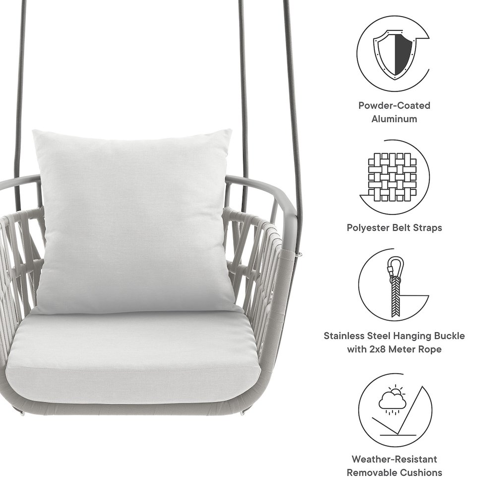 Kaliah Outdoor Patio Aluminum Swing Chair. Picture 2