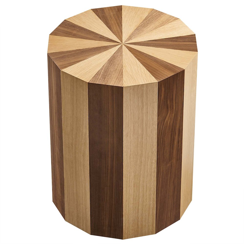 Twirl Two-Toned Wood Veneer Side Table. Picture 4