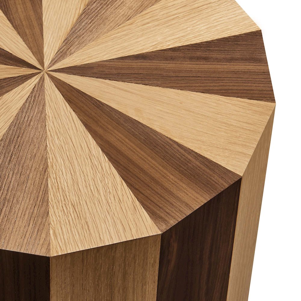 Twirl Two-Toned Wood Veneer Side Table. Picture 6