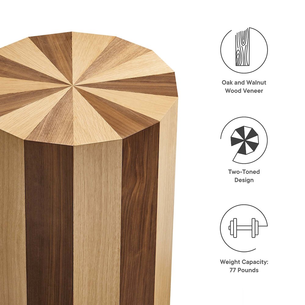 Twirl Two-Toned Wood Veneer Side Table. Picture 2