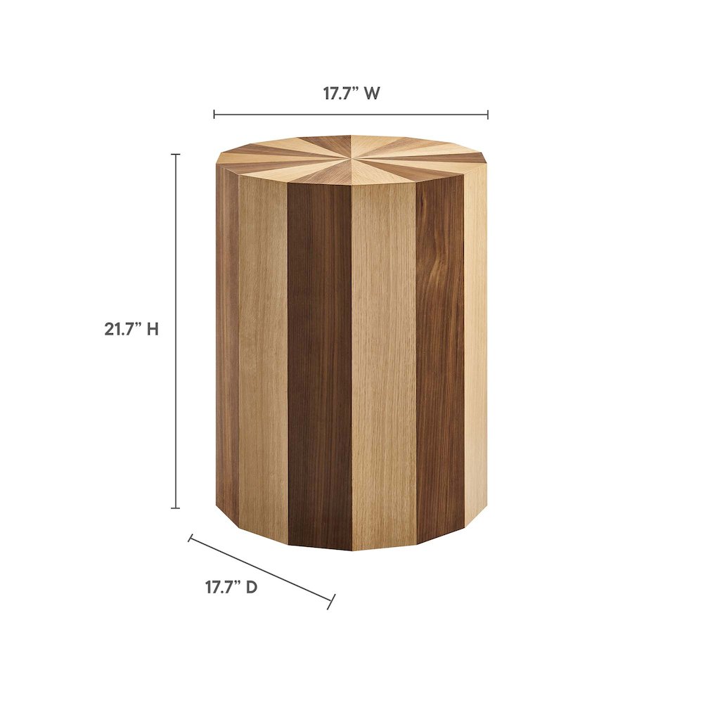 Twirl Two-Toned Wood Veneer Side Table. Picture 3