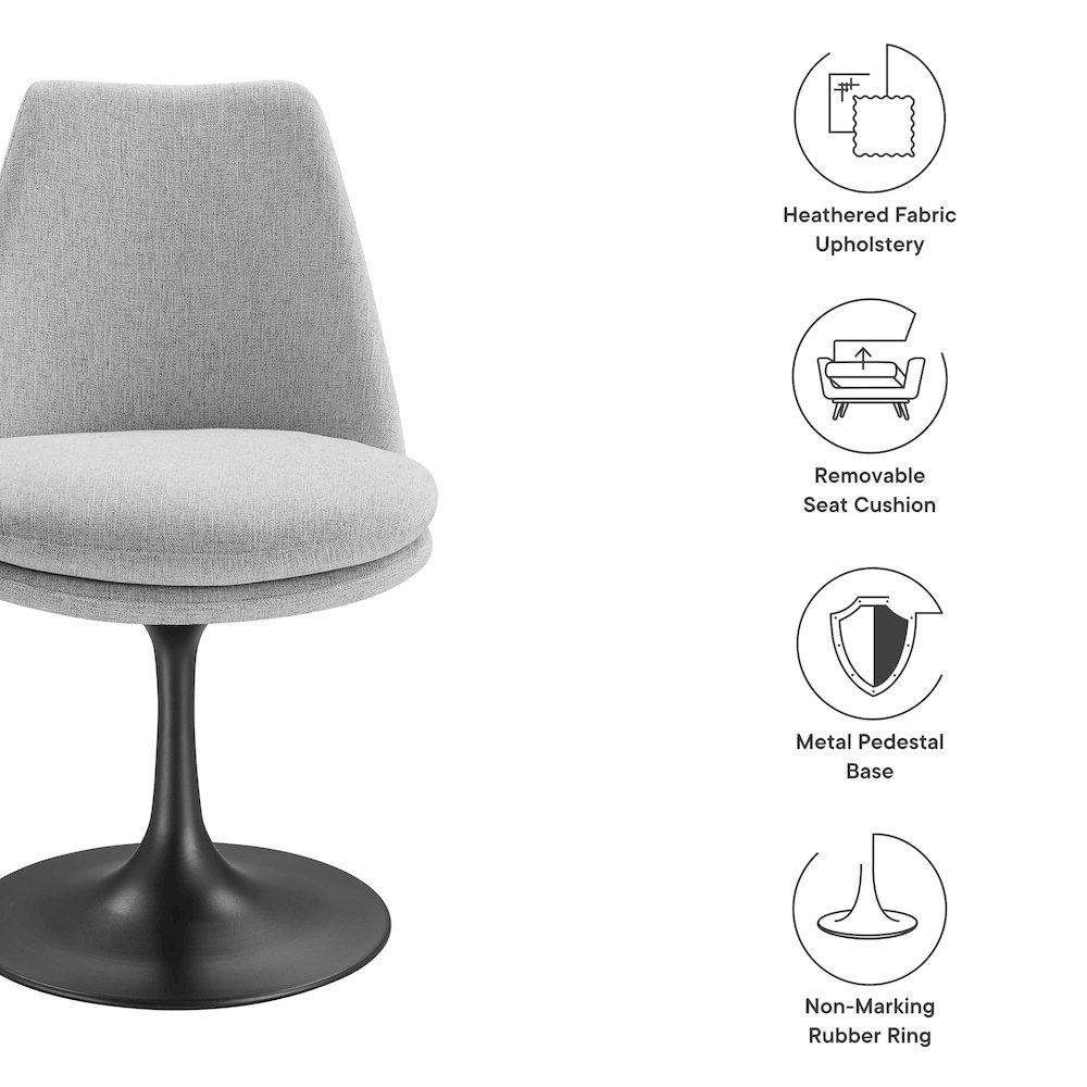 Lippa Swivel Dining Upholstered Side Chair. Picture 2
