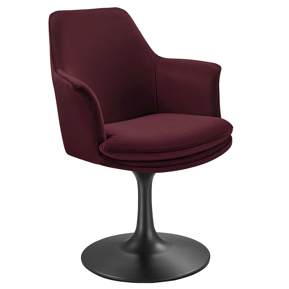 Lippa Swivel Dining Performance Velvet Armchair. Picture 1