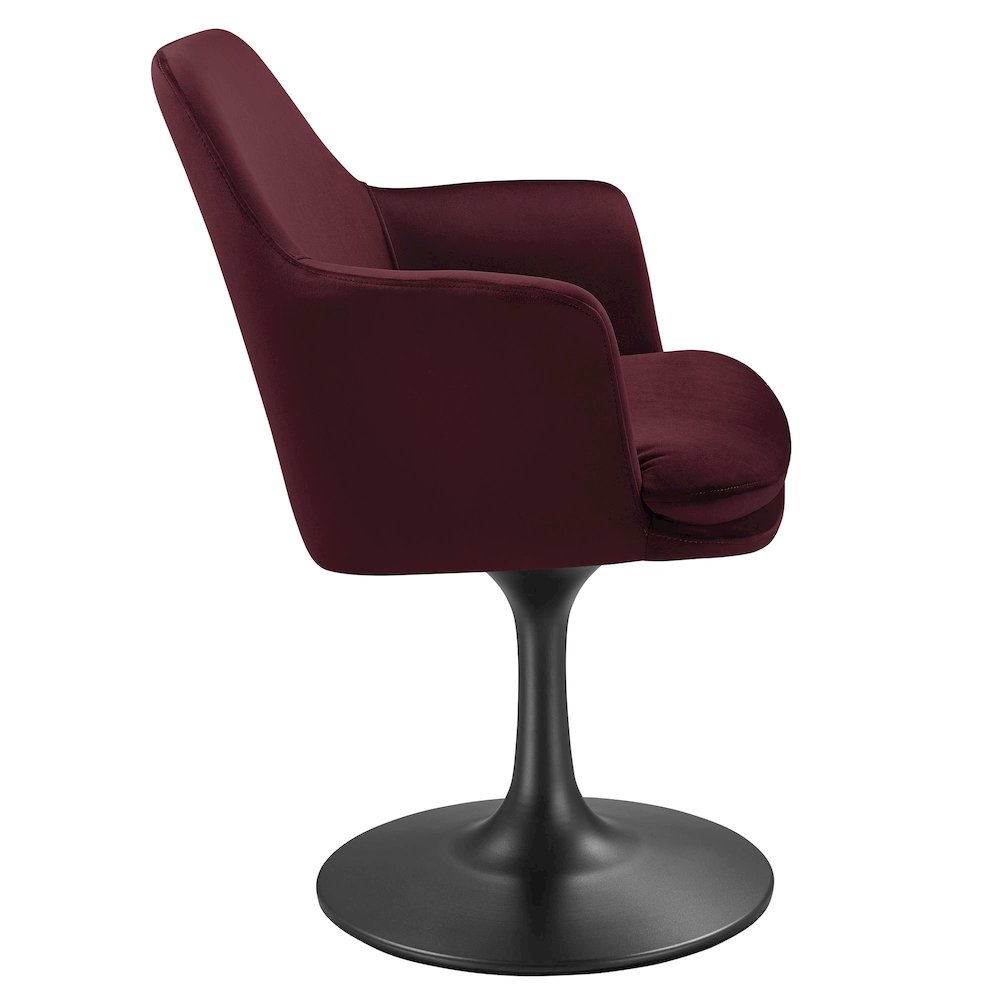 Lippa Swivel Dining Performance Velvet Armchair. Picture 4