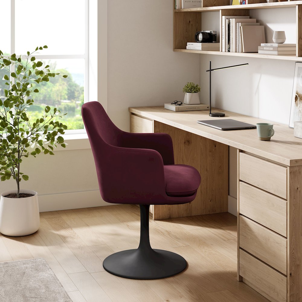 Lippa Swivel Dining Performance Velvet Armchair. Picture 8