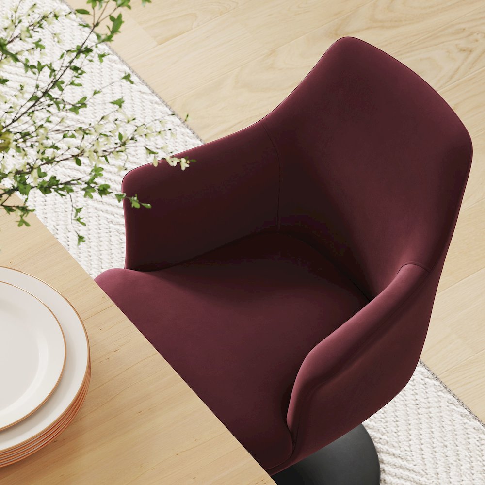 Lippa Swivel Dining Performance Velvet Armchair. Picture 10