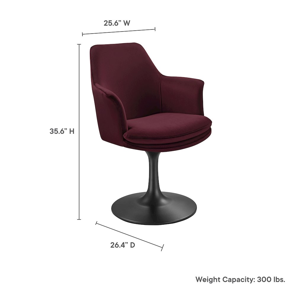 Lippa Swivel Dining Performance Velvet Armchair. Picture 2