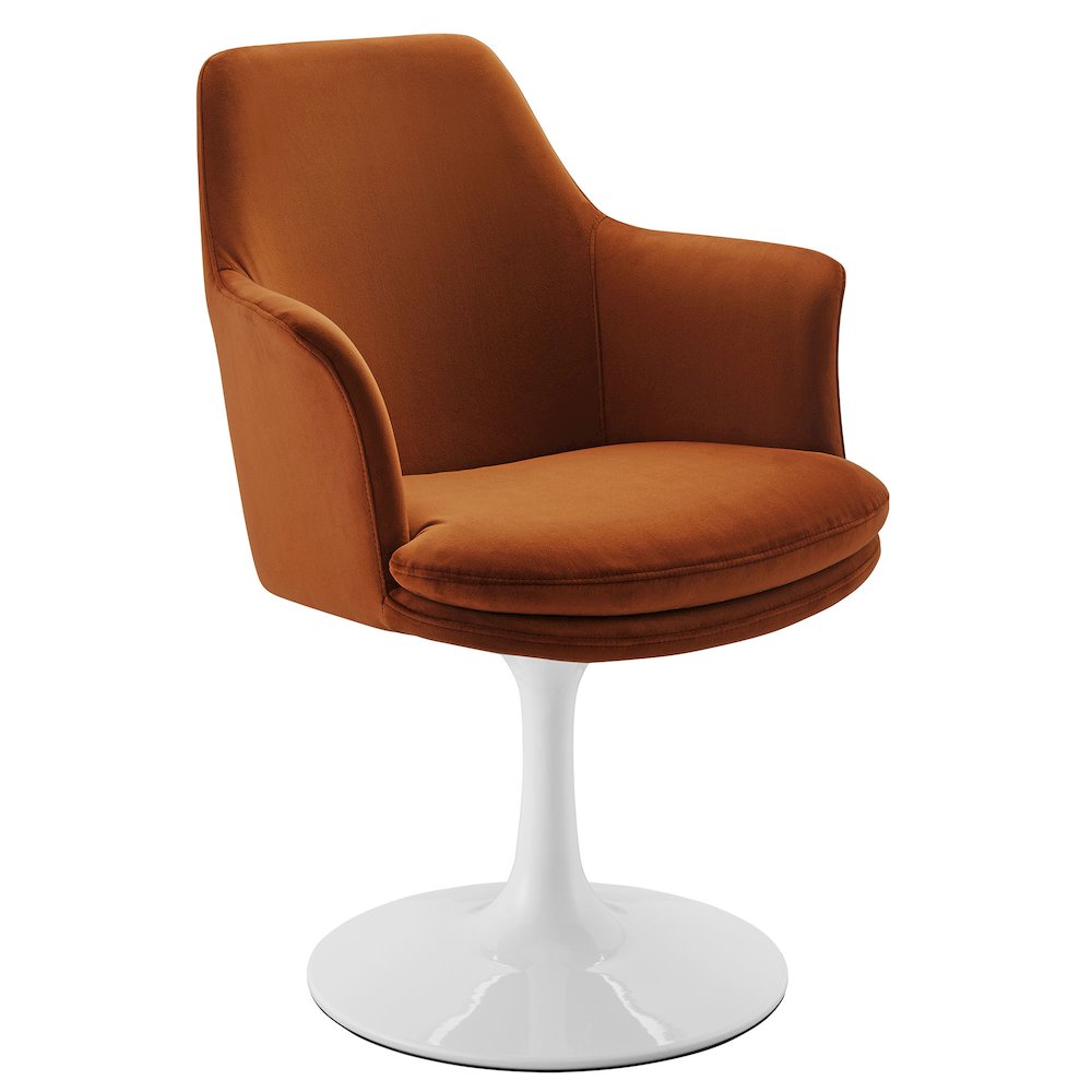Lippa Swivel Dining Performance Velvet Armchair. Picture 1