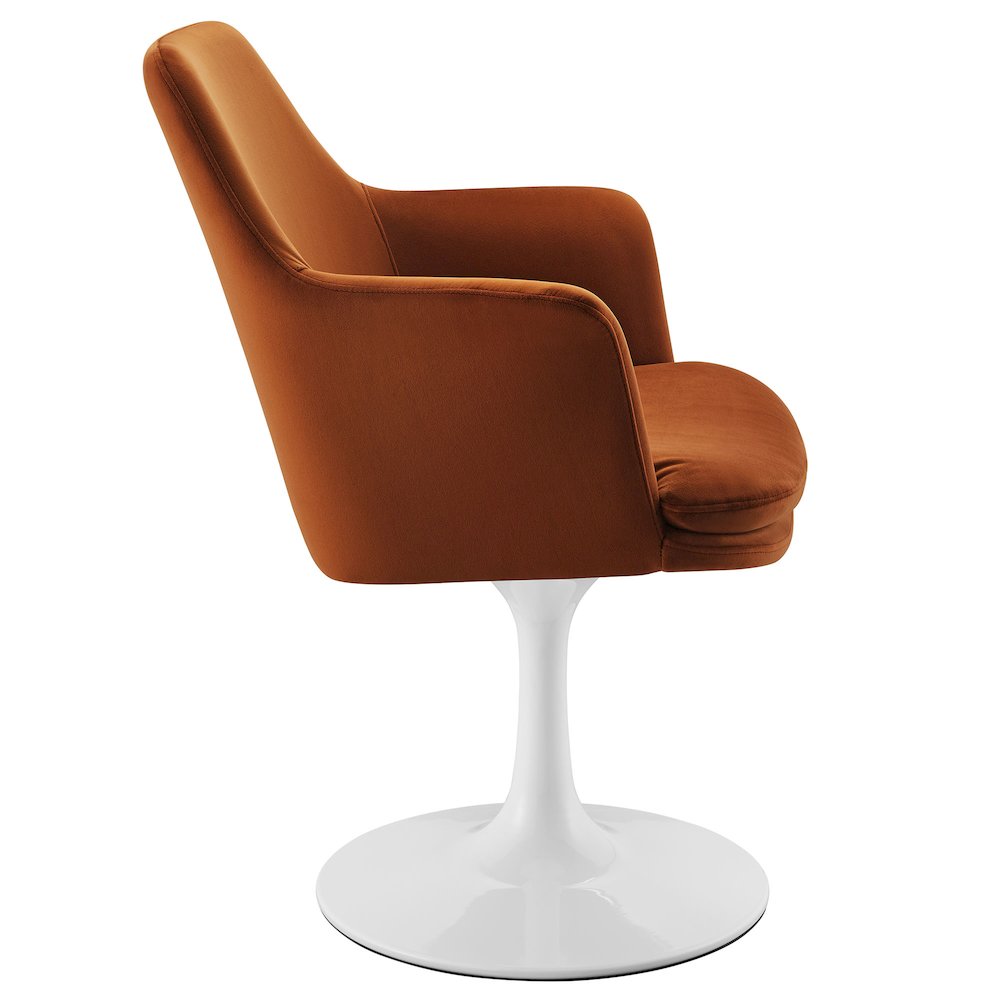 Lippa Swivel Dining Performance Velvet Armchair. Picture 4