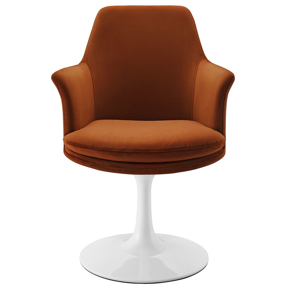 Lippa Swivel Dining Performance Velvet Armchair. Picture 6