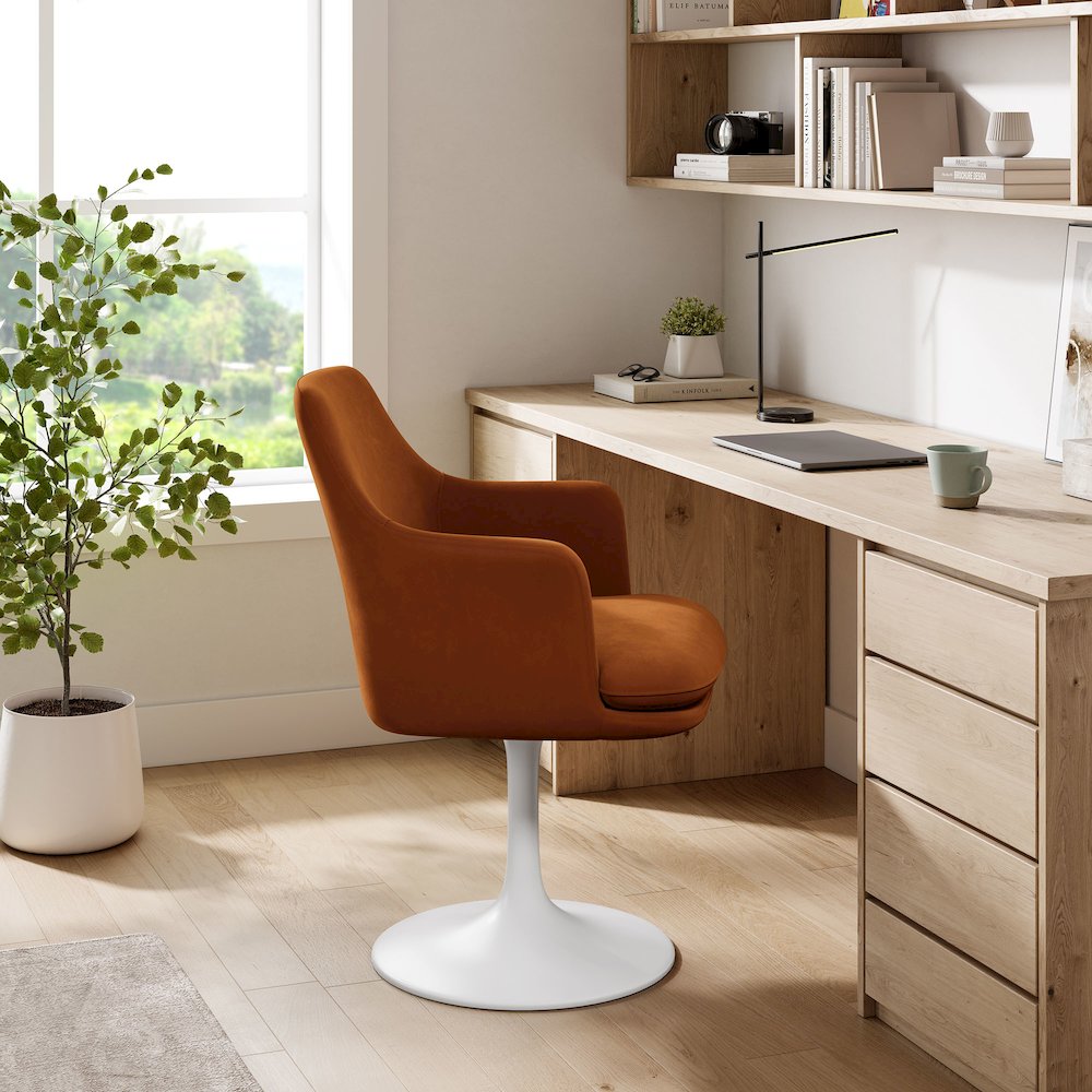 Lippa Swivel Dining Performance Velvet Armchair. Picture 8