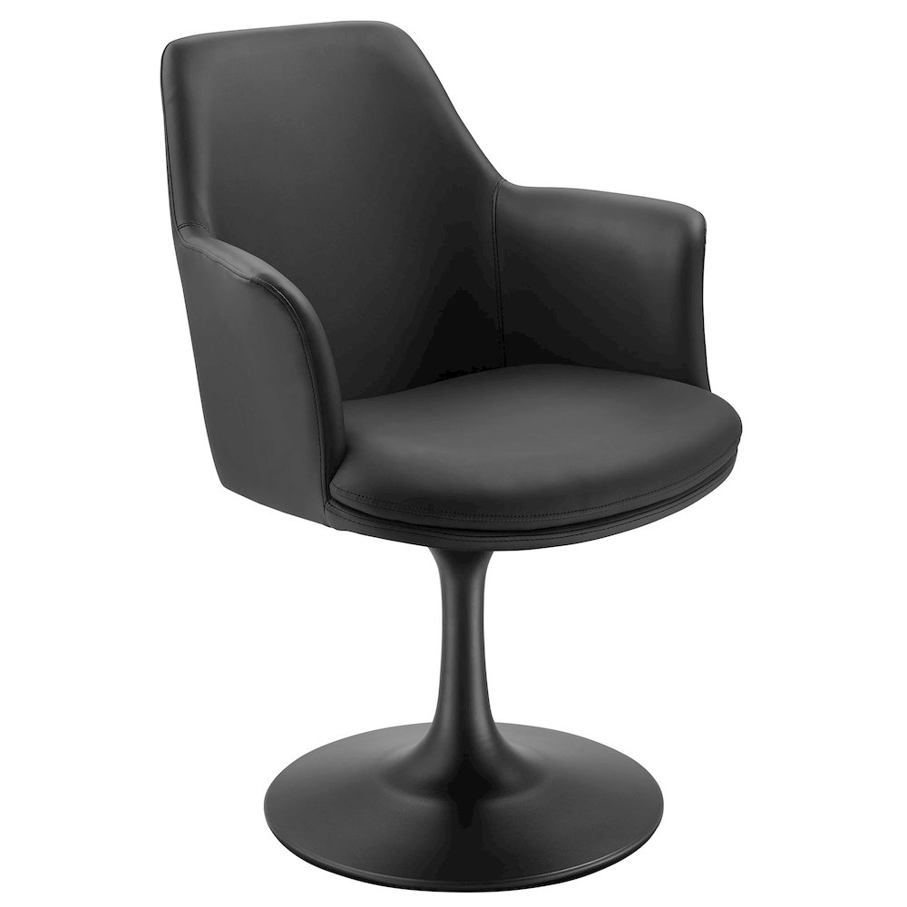 Lippa Swivel Dining Vegan Leather Armchair. Picture 1