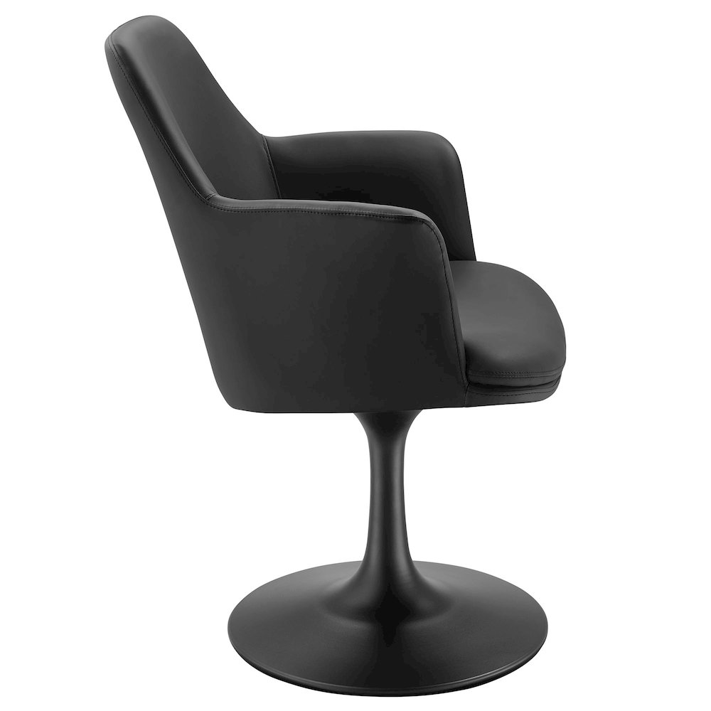 Lippa Swivel Dining Vegan Leather Armchair. Picture 4