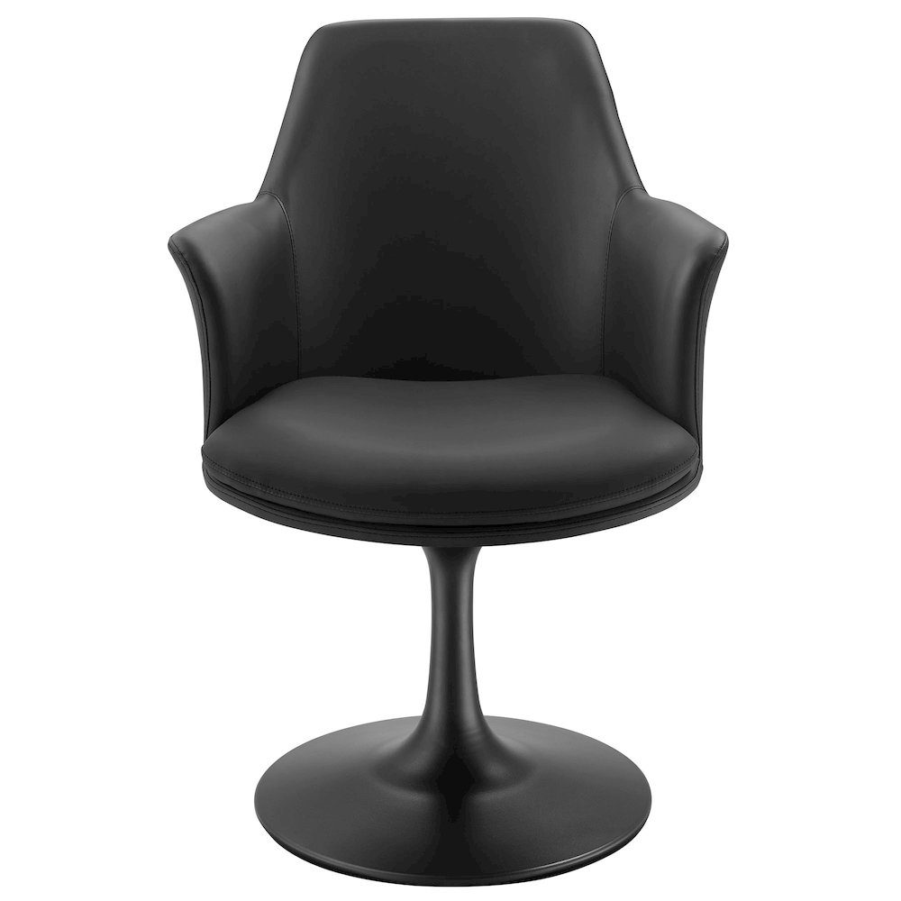 Lippa Swivel Dining Vegan Leather Armchair. Picture 6