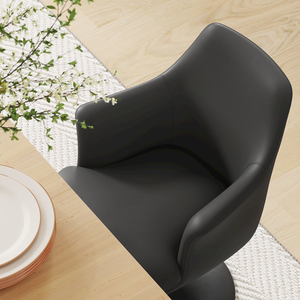 Lippa Swivel Dining Vegan Leather Armchair. Picture 10