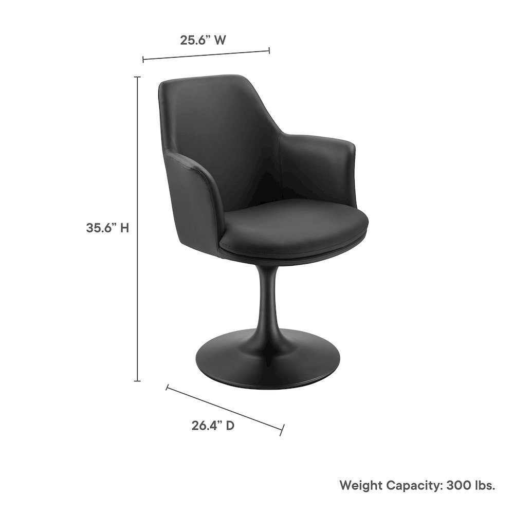 Lippa Swivel Dining Vegan Leather Armchair. Picture 3