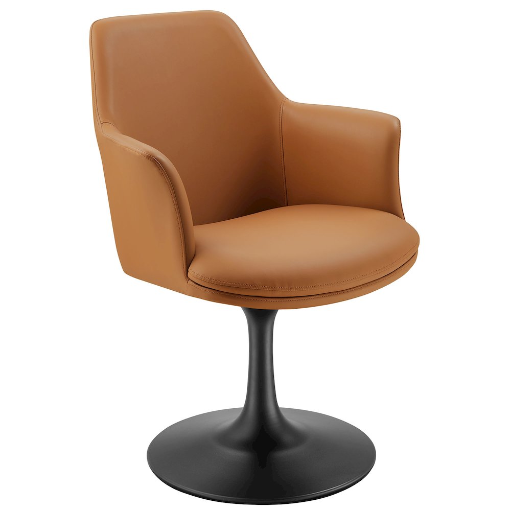 Lippa Swivel Dining Vegan Leather Armchair. Picture 1