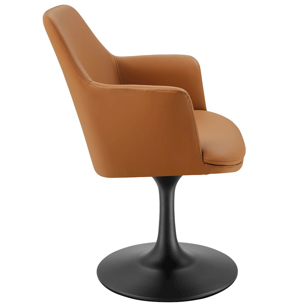 Lippa Swivel Dining Vegan Leather Armchair. Picture 4