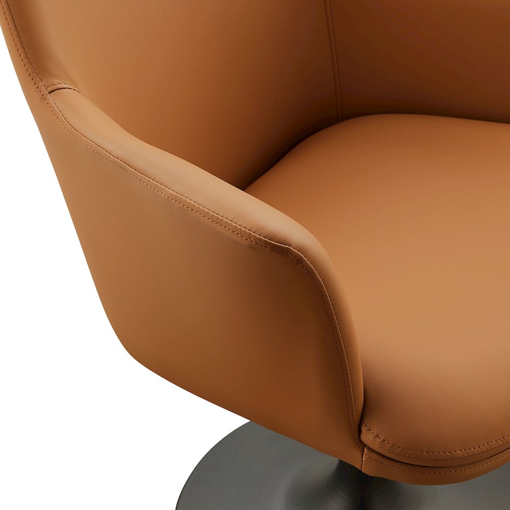 Lippa Swivel Dining Vegan Leather Armchair. Picture 7