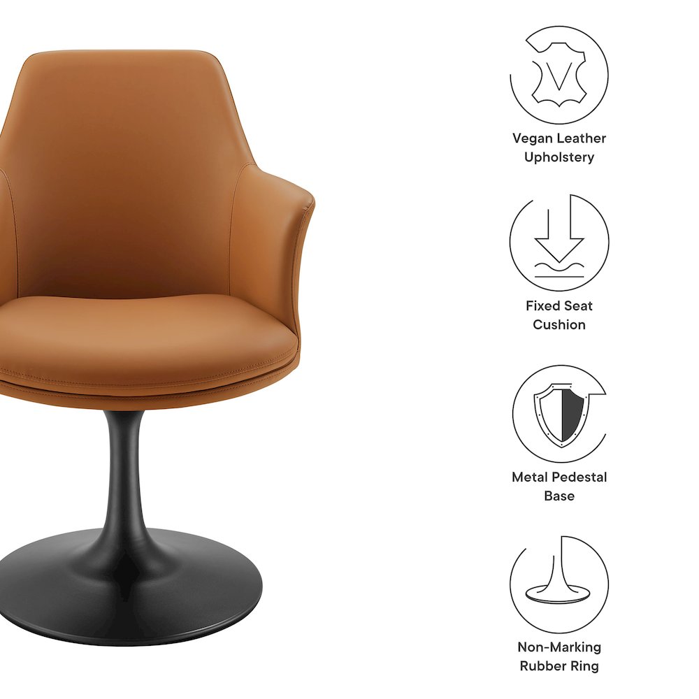 Lippa Swivel Dining Vegan Leather Armchair. Picture 3