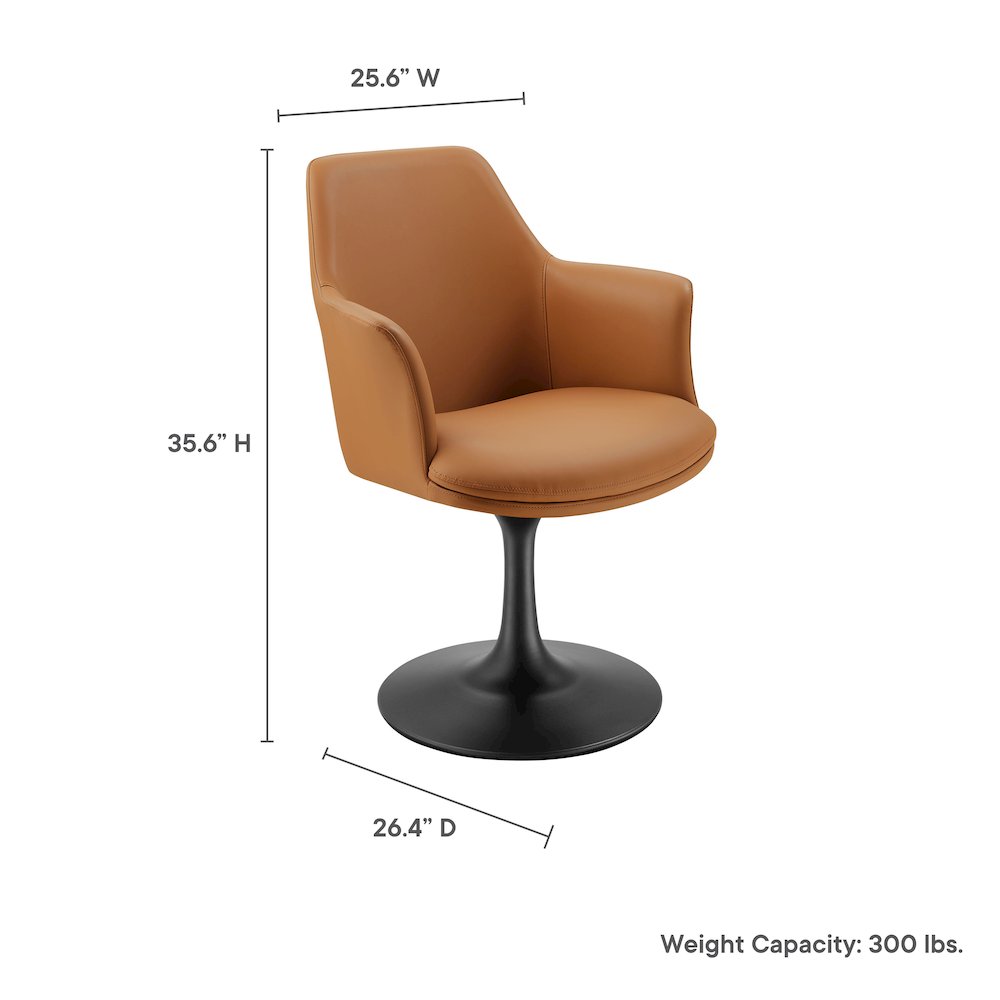 Lippa Swivel Dining Vegan Leather Armchair. Picture 2