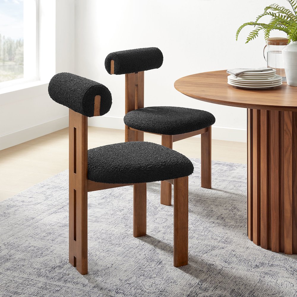 Torian Boucle Fabric Dining Chair Set of 2. Picture 9
