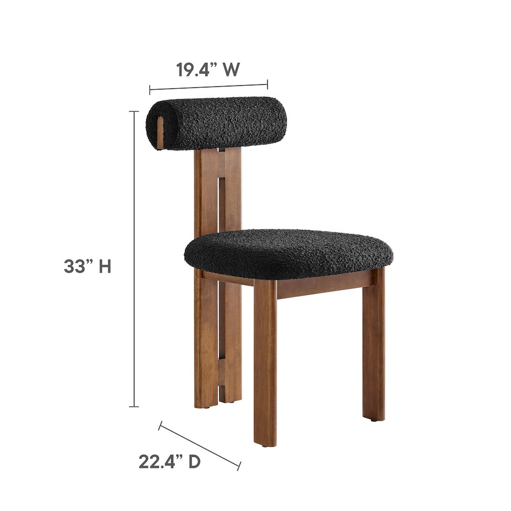 Torian Boucle Fabric Dining Chair Set of 2. Picture 2