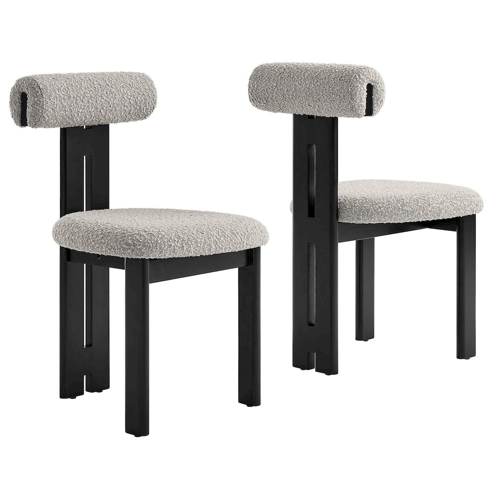 Torian Boucle Fabric Dining Chair Set of 2. Picture 1