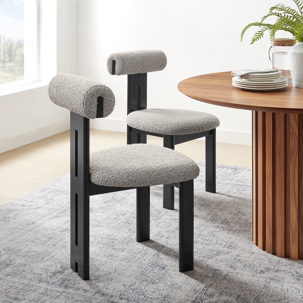 Torian Boucle Fabric Dining Chair Set of 2. Picture 9