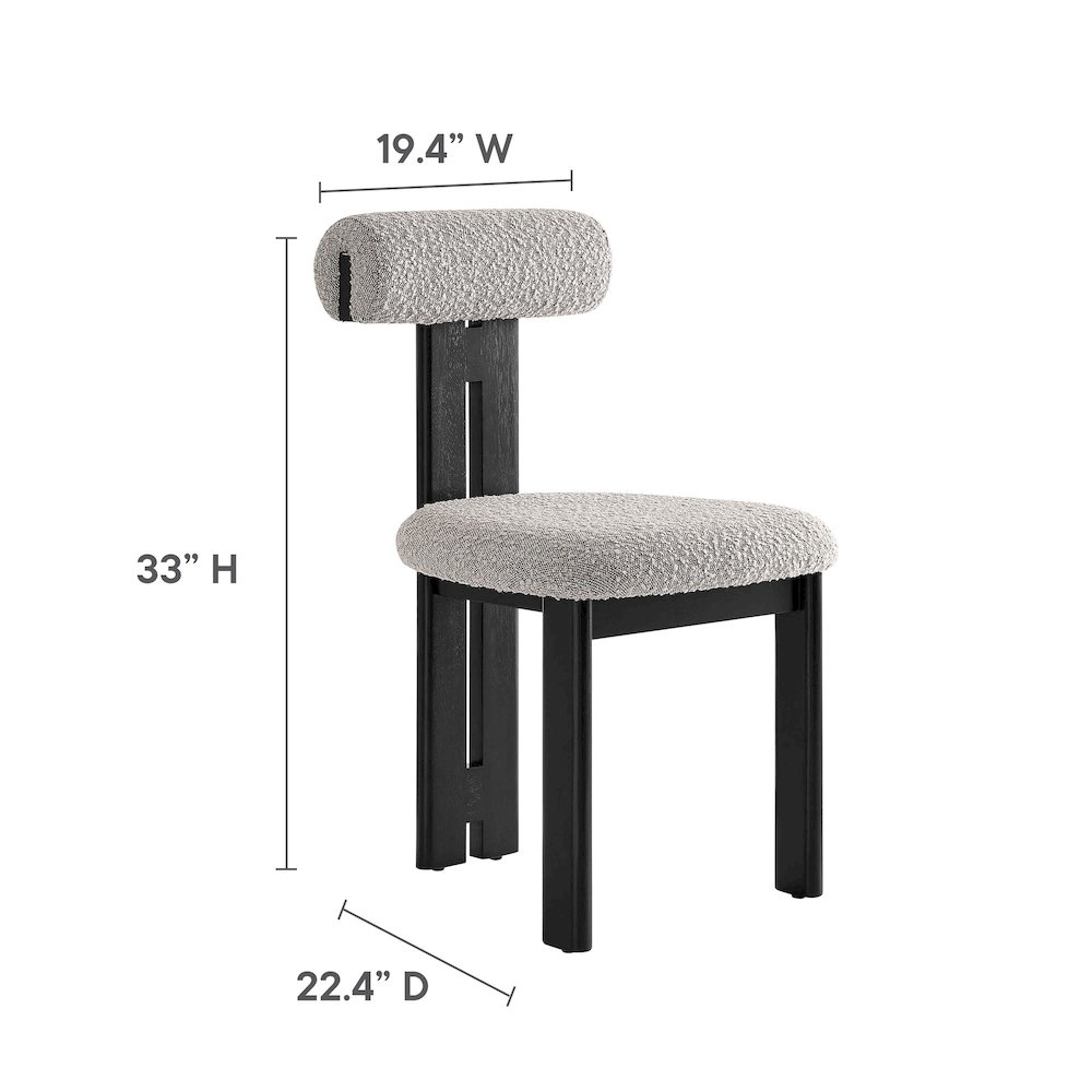 Torian Boucle Fabric Dining Chair Set of 2. Picture 3