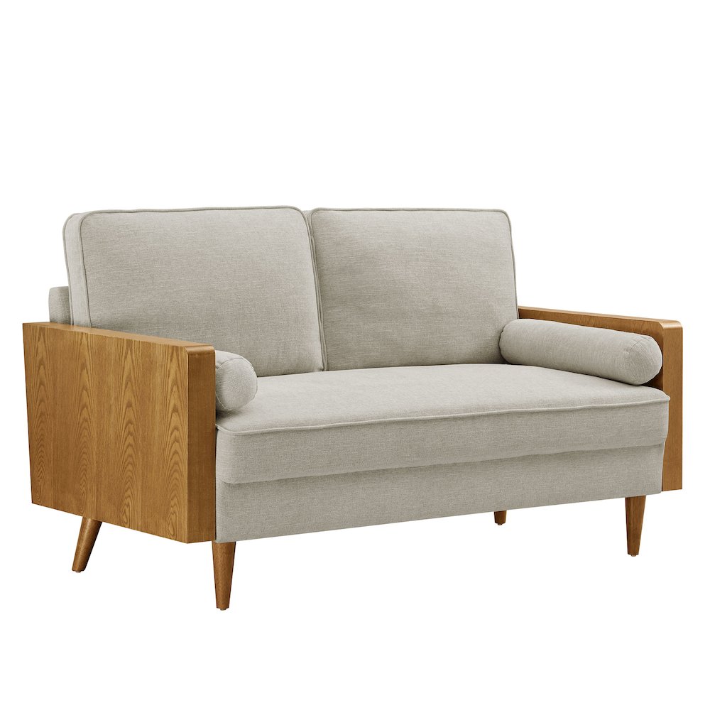 Kellan Heathered Weave Fabric Loveseat. Picture 1