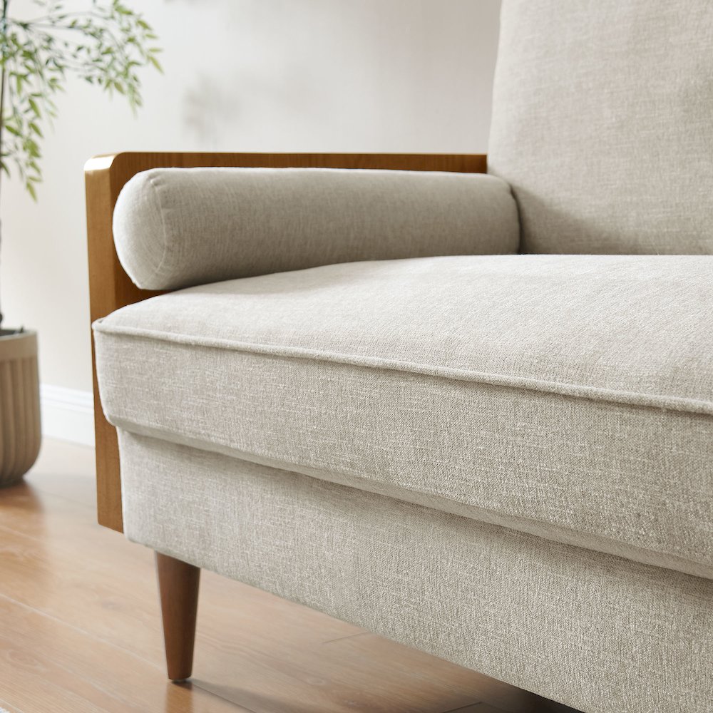 Kellan Heathered Weave Fabric Loveseat. Picture 9