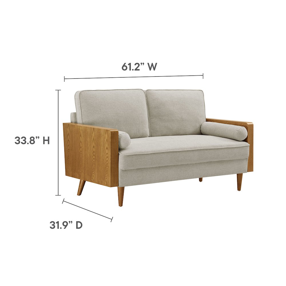 Kellan Heathered Weave Fabric Loveseat. Picture 3