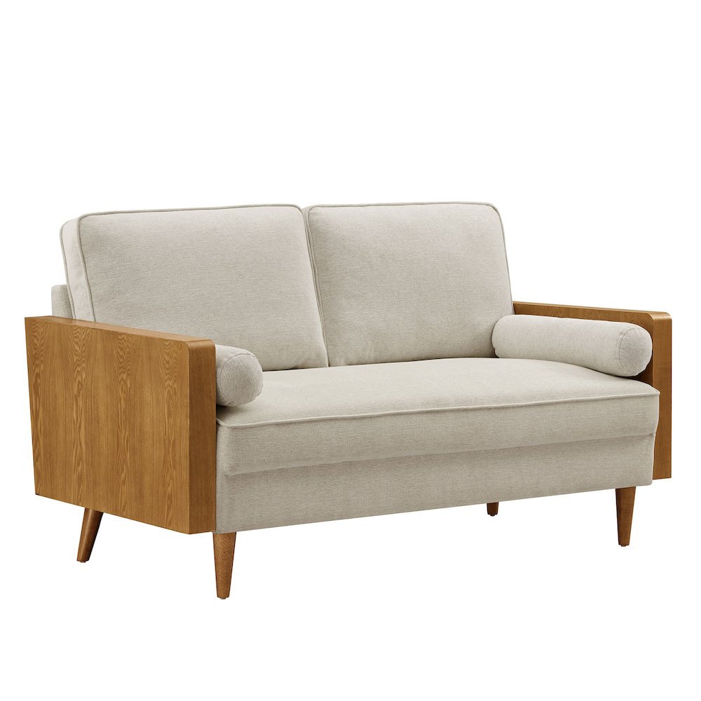Kellan Heathered Weave Fabric Loveseat. Picture 1