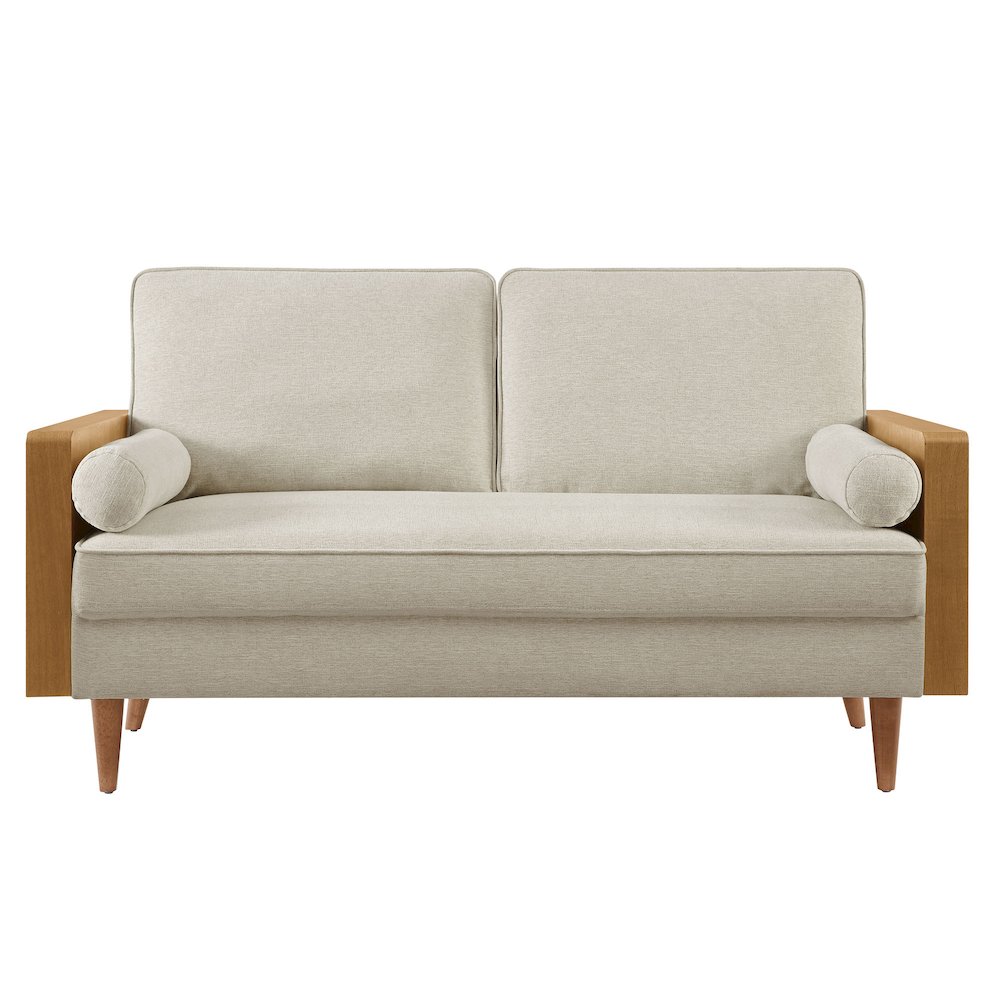 Kellan Heathered Weave Fabric Loveseat. Picture 6