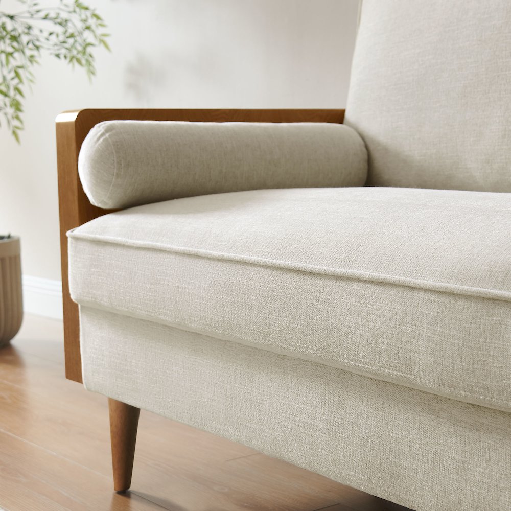 Kellan Heathered Weave Fabric Loveseat. Picture 9