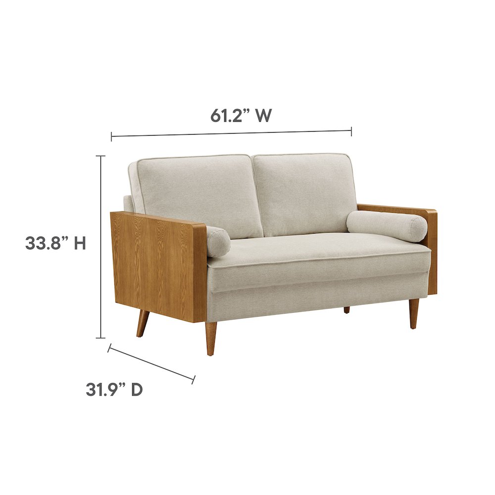 Kellan Heathered Weave Fabric Loveseat. Picture 2