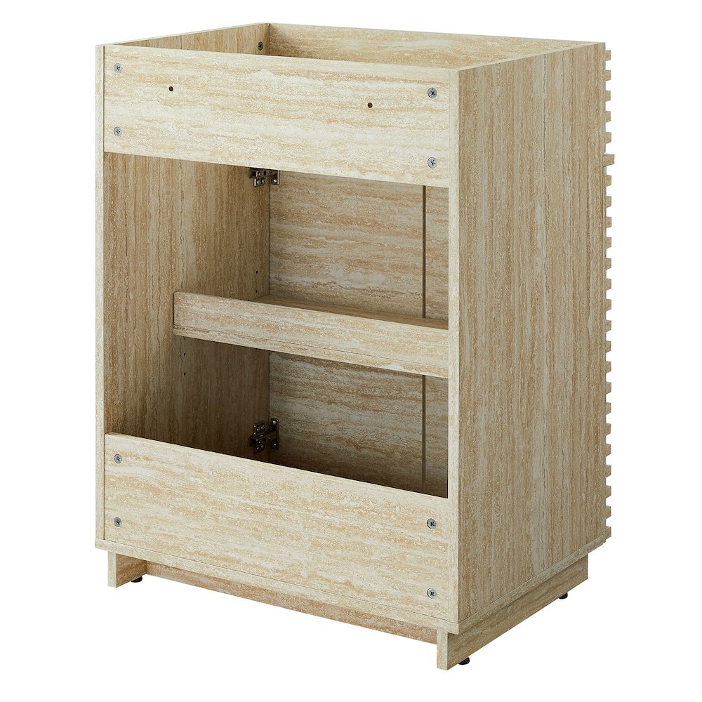 Render 24" Faux Travertine Bathroom Vanity Cabinet (Sink Not Included). Picture 5