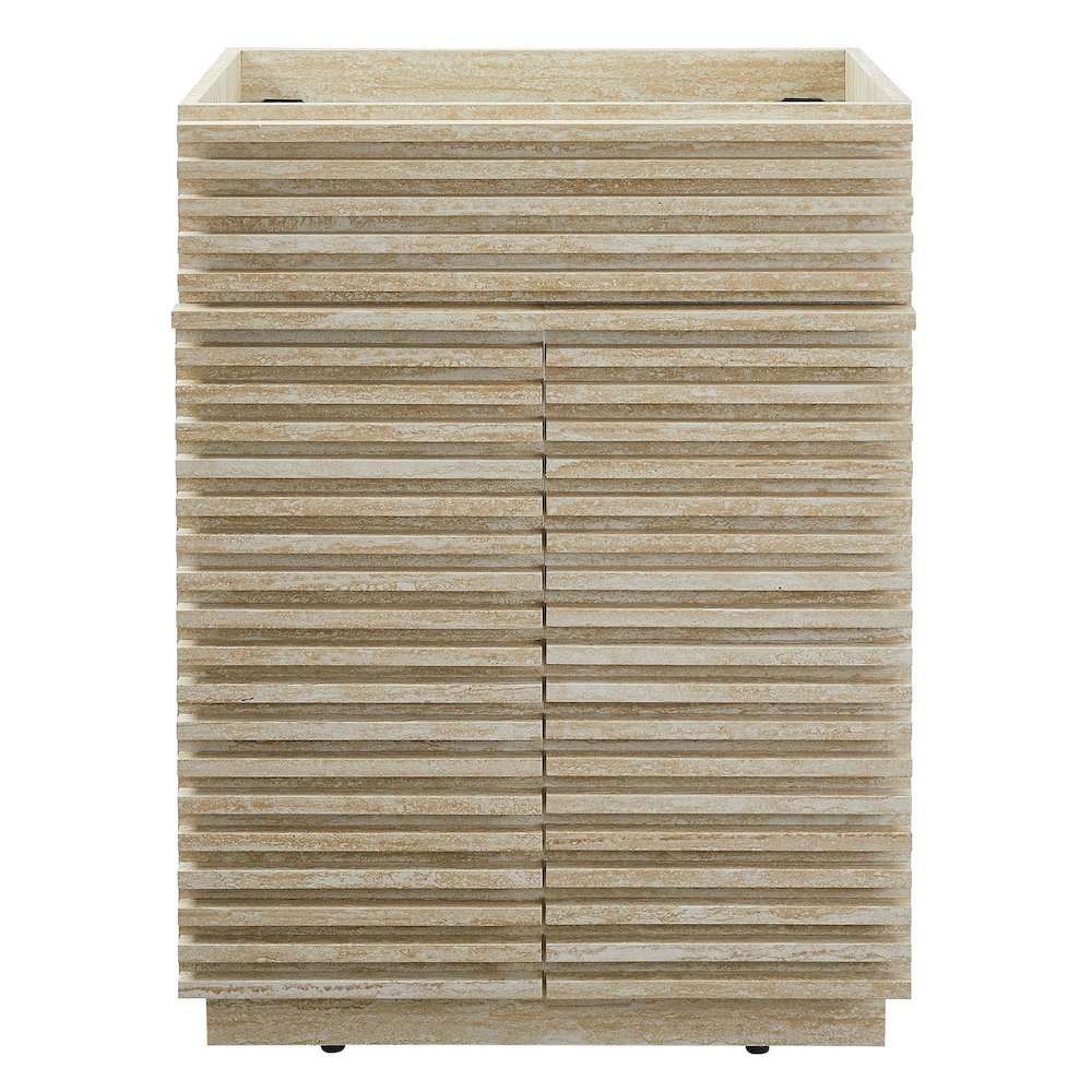 Render 24" Faux Travertine Bathroom Vanity Cabinet (Sink Not Included). Picture 6